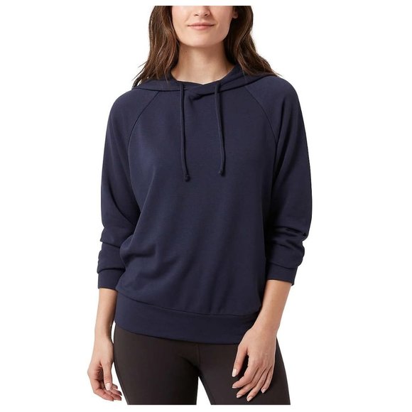 NWT Eddie Bauer Women's Relaxed Fit Ultra Soft Hoodie Navy Size XXL $60 SS37 - Picture 1 of 2